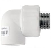 Угольник PP-R комбинированный бел НР Дн 25х3/4