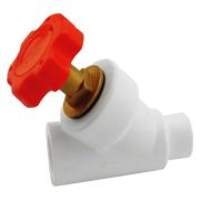 Клапан (вентиль) PP-R запорный бел внутр/наруж пайка Дн 32х45гр VALFEX 10173032