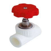 Клапан (вентиль) PP-R запорный бел Дн 20х90гр VALFEX 10146020