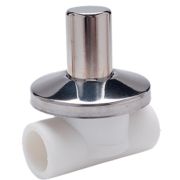 Клапан (вентиль) PP-R запорный бел хромированный Дн 20х90гр VALFEX 10154020