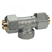 Тройник МП латунь хром R566AM Дн 20х1/2