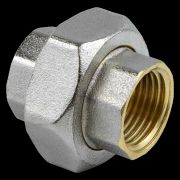 Соединитель латунь американка никель Ду 40 ВР 9012 ГОСТ 32585-2013 Aquasfera 9012-05