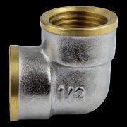 Угольник латунь никель Ду 15 ВР 9001 ГОСТ 32585-2013 Aquasfera 9001-01