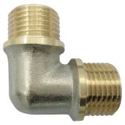Угольник латунь никель Ду 15 реборда НР 9005 ГОСТ 32585-2013 Aquasfera 9005-01