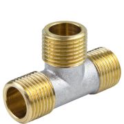 Тройник латунь никель Ду 25 НР 9010 ГОСТ 32585-2013 Aquasfera 9010-03