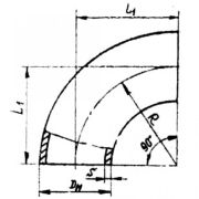 Отвод сталь бесшовный крутоизогнутый 90гр Дн 108х4,0 (Ду 100) под приварку ГОСТ 17375-2001