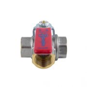 Кран шаровой латунный 1020 Ду 20 ВР рычаг 3-ход Aquasfera 1020-02