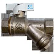 Кран шаровой латунный Faro 1220 Ду 20 ВР/ВР бабочка с фильтром STC 1220
