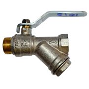 Кран шаровой латунный Faro 1228 Ду 20 ВР/НР рычаг с фильтром STC 1228