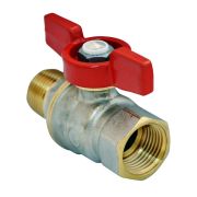 Кран шаровой латунный R914 Ду 15 ВР/НР полный проход бабочка Giacomini R914X023