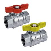 Кран шаровой латунный газ R851 Ду 25 ВР/ВР полный проход бабочка Giacomini R851X005