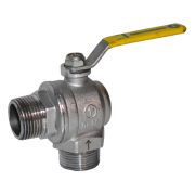 Кран шаровой латунный угловой газ R782L Ду 25 НР/НР рычаг Giacomini R782LX005