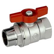 Кран шаровой латунный хром R254D Ду 32 ВР/НР бабочка Giacomini R254X006
