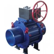 Кран шаровой стальной 11с67п Ду 40 Ру25 под приварку полнопроходной с редуктором Маршал 11с67п СП.00.3.025.040