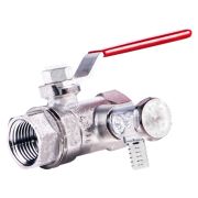 Кран шаровой латунь R250DS Ду 50 ВР/ВР рычаг со спускником Giacomini R250SX008