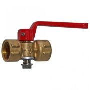 Кран 3-х ходовой латунь 11б18бк(ф)1 Ду 15 M20х1,5 с рукояткой и контрольным фланцем Пензапромарматура