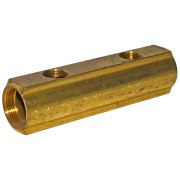 Коллектор латунный R582A Ду 32 ВР 1 1/4« на 3 выхода 3/4» ВР (межос) 100 мм Giacomini R582AY003