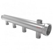 Коллектор сталь нерж Ду 50 НР 3/4« на 6 выходов 3/4» НР (межос) 50 мм Элит-Металл 9004