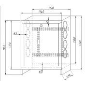 Шкаф коллекторный встроенный сталь ШКВ 1300х120х648-711мм