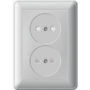 Розетка 2-м СП W59 16А IP20 без заземл. защ. шторки сл. кость SE RS16-254-28