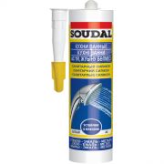 Герметик силикон санитарный КУХНИ ВАННЫЕ 300мл белый Soudal 105896