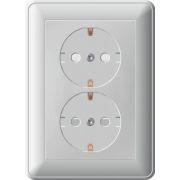 Розетка 2-м СП W59 16А IP20 с заземл. защ. шторки в сборе бел. SE RS16-255-18