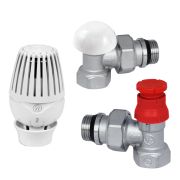Комплект термостатический R460PF жид/нап хром Ду 10 Ру10 Rp3/8«хR3/8»O-ring угловой ВР клипс clip-clap 8-32 oC штуцер с герметичной прокладкой Giacomini R460PF002