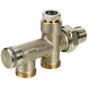 Деталь присоед RTR-КE для однотруб систем ниж/подкл 3/4х1/2 с запорным краном Danfoss 013G7040