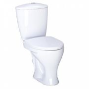 Унитаз-компакт Версия-Комфорт белый нижний подвод косой выпуск в комплекте 1/реж кнопка хром полипропилен 1.P403.3.S00.00B.F Santeri