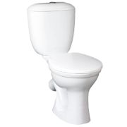 Унитаз-компакт Виктория белый нижний подвод косой выпуск в комплекте 1/реж кнопка хром полипропилен тарельчатый Santeri