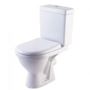 Унитаз-компакт Неро Люкс белый нижний подвод горизонт/выпуск в комплекте 2/реж дюропласт Soft close Rosa (Кировская керамика)