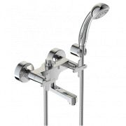 Смеситель для ванны двуручный латунь Арт литой короткий излив L=167мм BA328AA Vidima