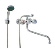 Смеситель для ванны двуручный ПСМ-157-ЕК/48 к/затвор длинный излив Профсан