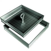 Лючок технологический под плитку напольный алюминий 700х700 FLOOR Эра D7070